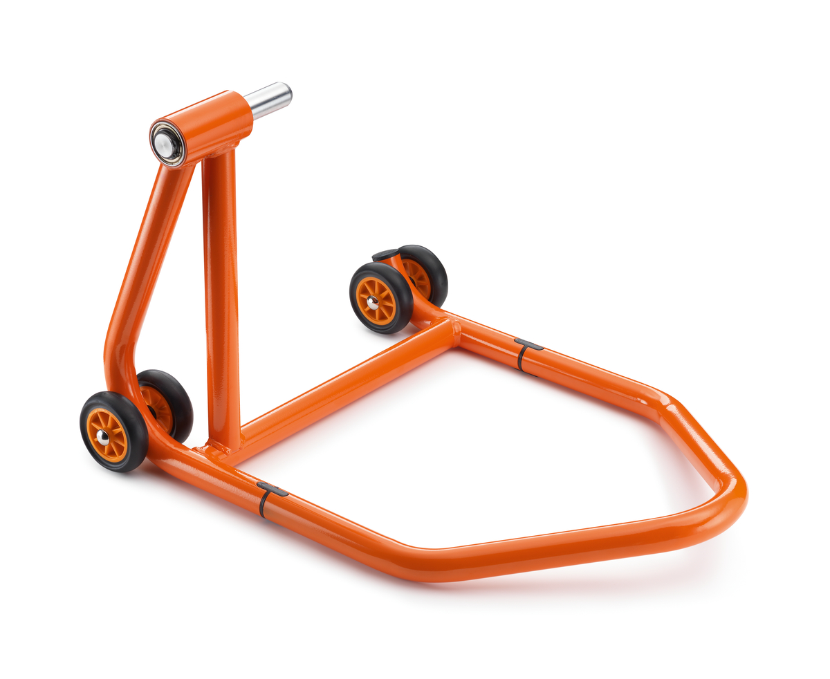 Rear wheel work stand for single-sided swing arm