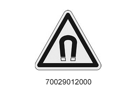 SIGN ''WARNING MAGNETIC FIELD ''